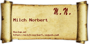 Milch Norbert névjegykártya